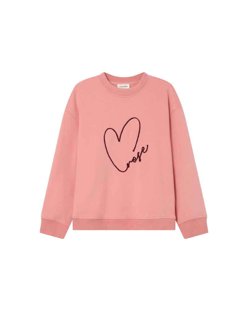 Embroidered graphic sweater blush Sharly