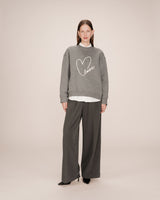 Embroidered graphic sweater gray Sharly