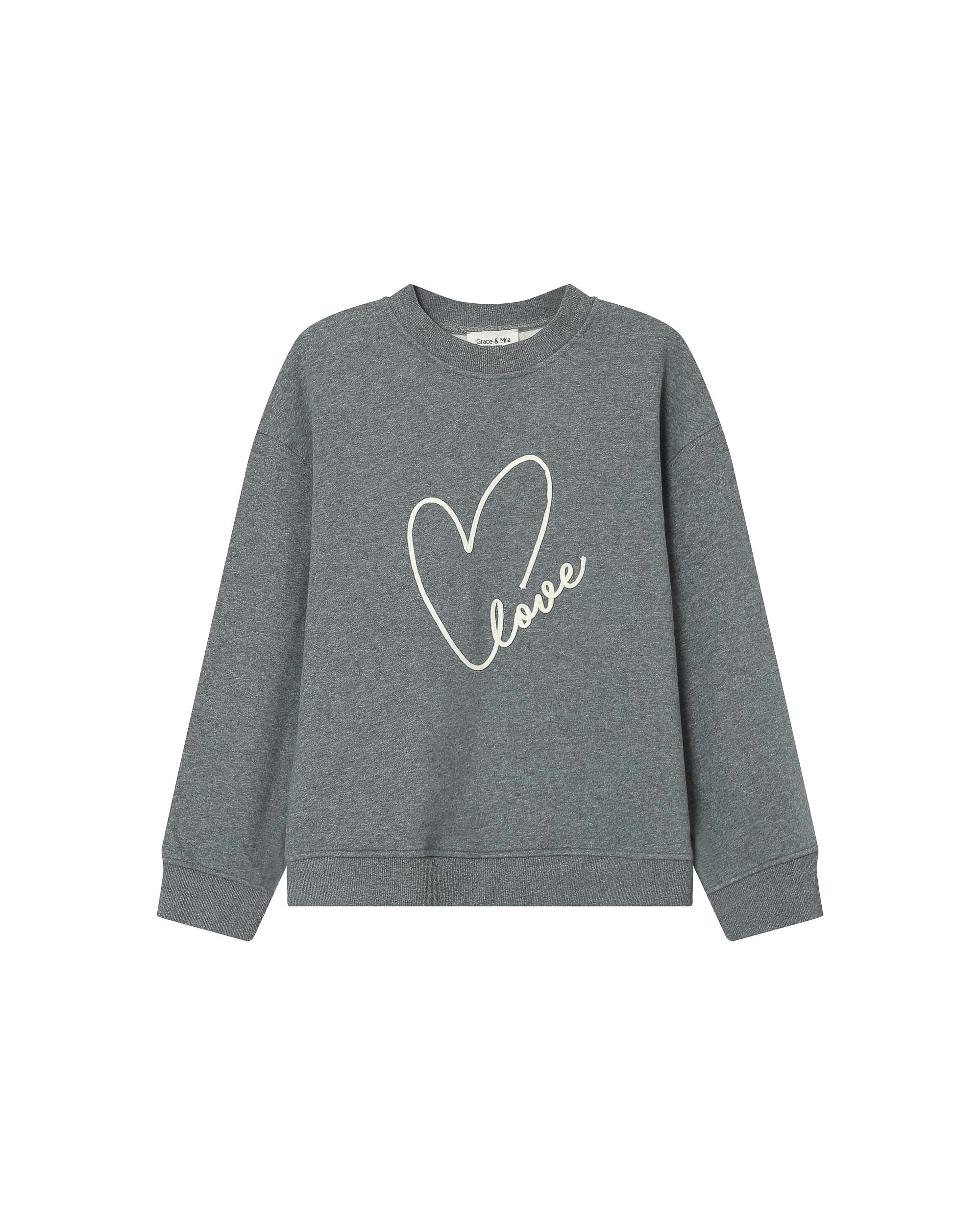 Embroidered graphic sweater gray Sharly