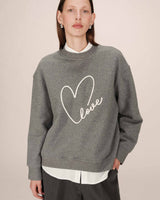 Embroidered graphic sweater gray Sharly