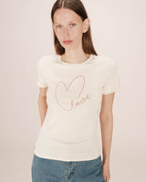 Graphic t-shirt ecru Sixte