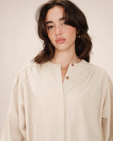 Velvet oversized blouse ecru Suri