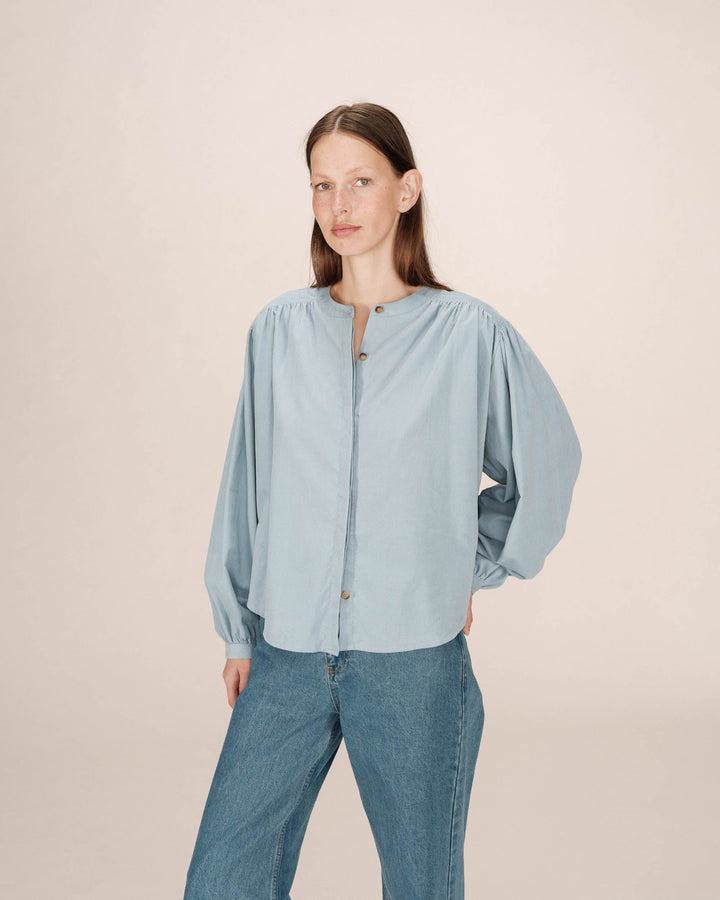 Blouse oversize velours sauge Suri