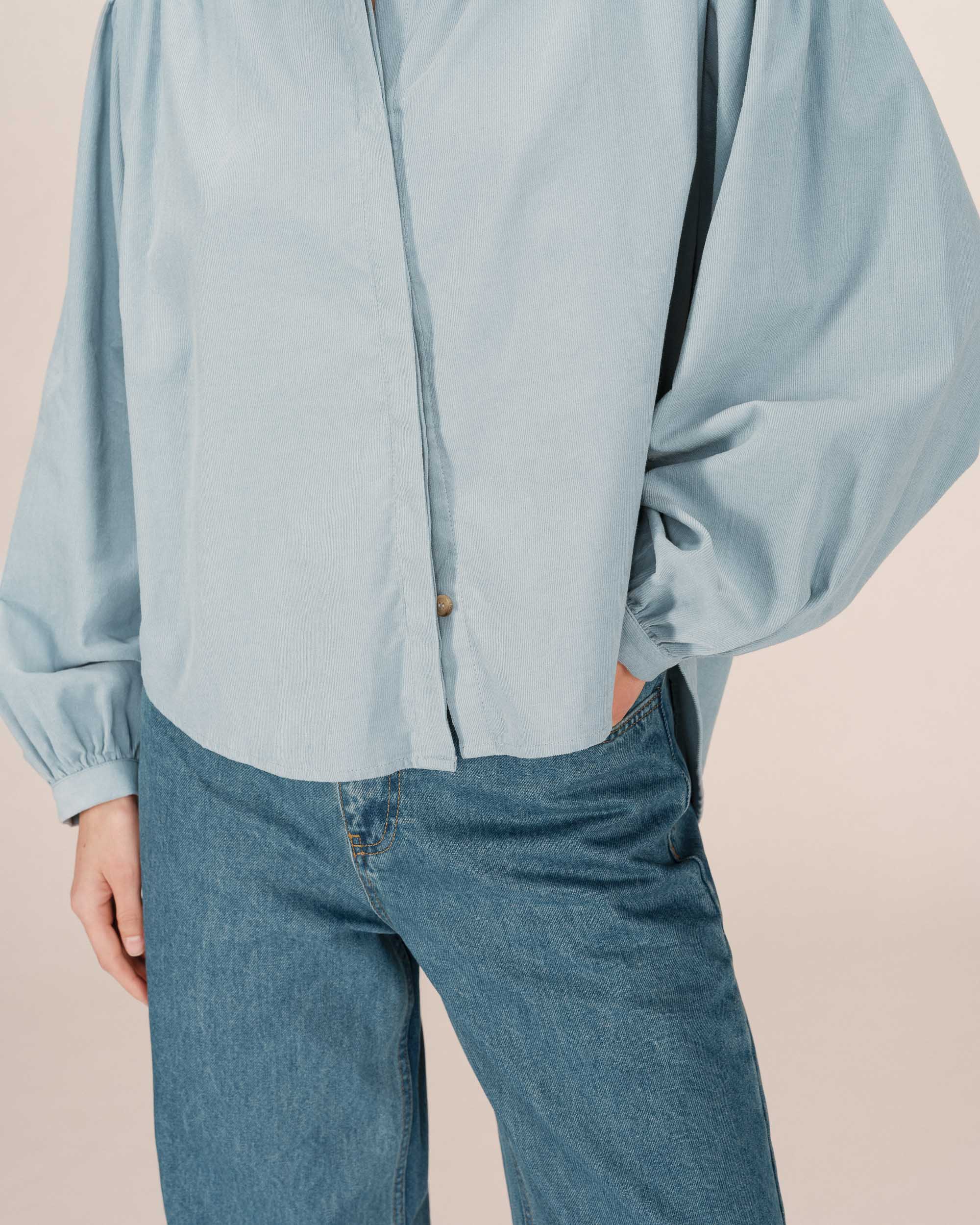 Velvet oversized blouse sage Suri