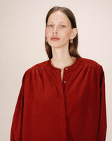 Velvet oversized blouse terracotta Suri