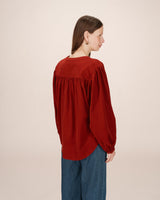 Velvet oversized blouse terracotta Suri