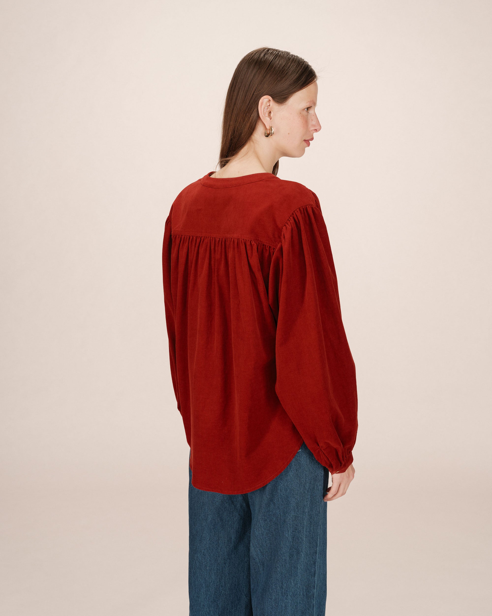 Velvet oversized blouse terracotta Suri