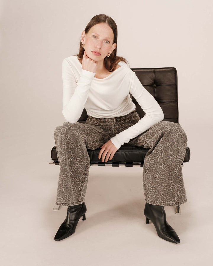 Top drape asymetrique ivoire Sioux