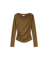 Asymmetrical draped top olive Sioux