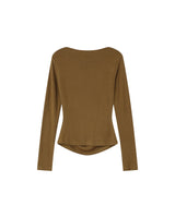 Asymmetrical draped top olive Sioux