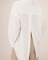 Straight shirt ecru Stripe