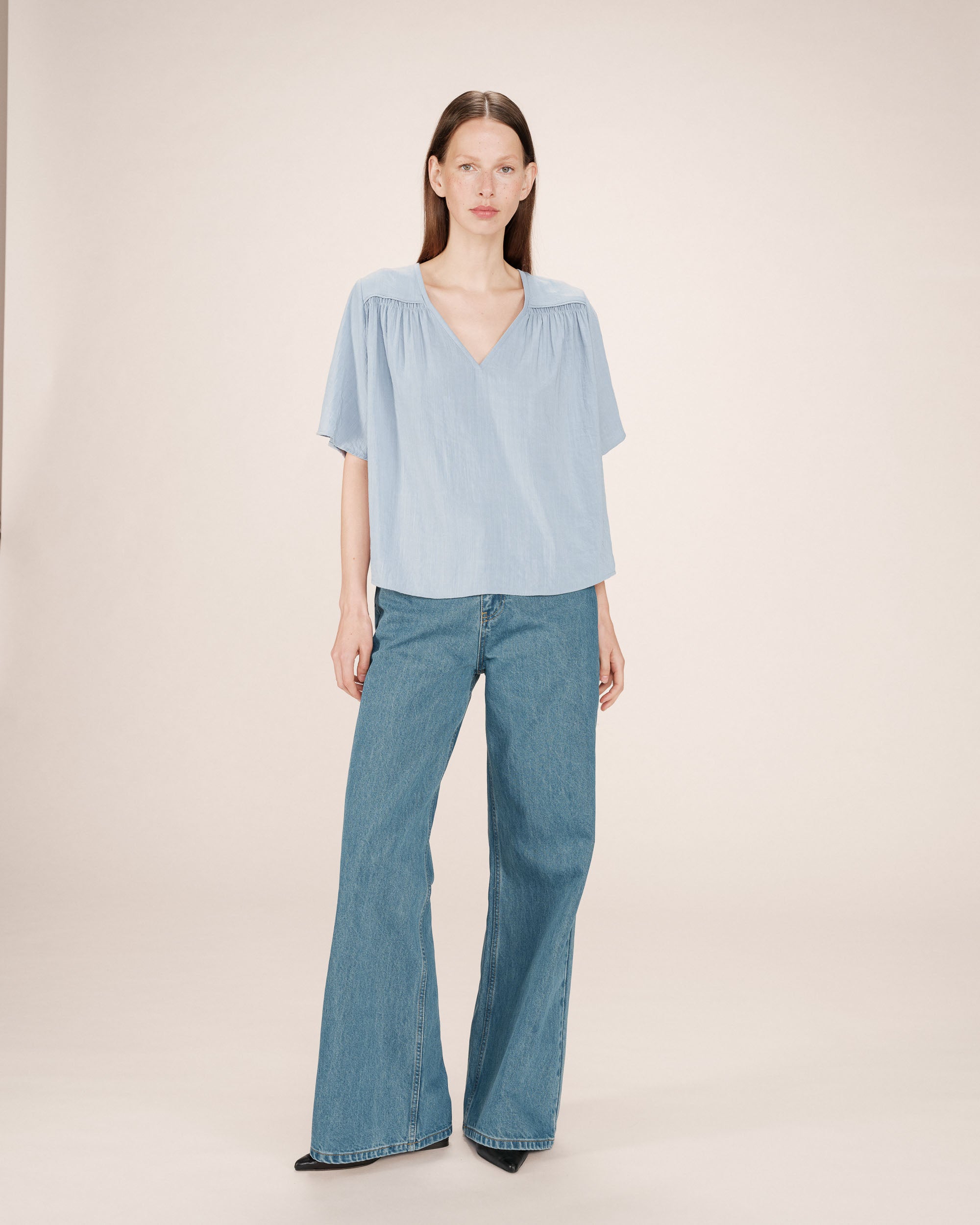 Ruched straight top blueberry Seagal