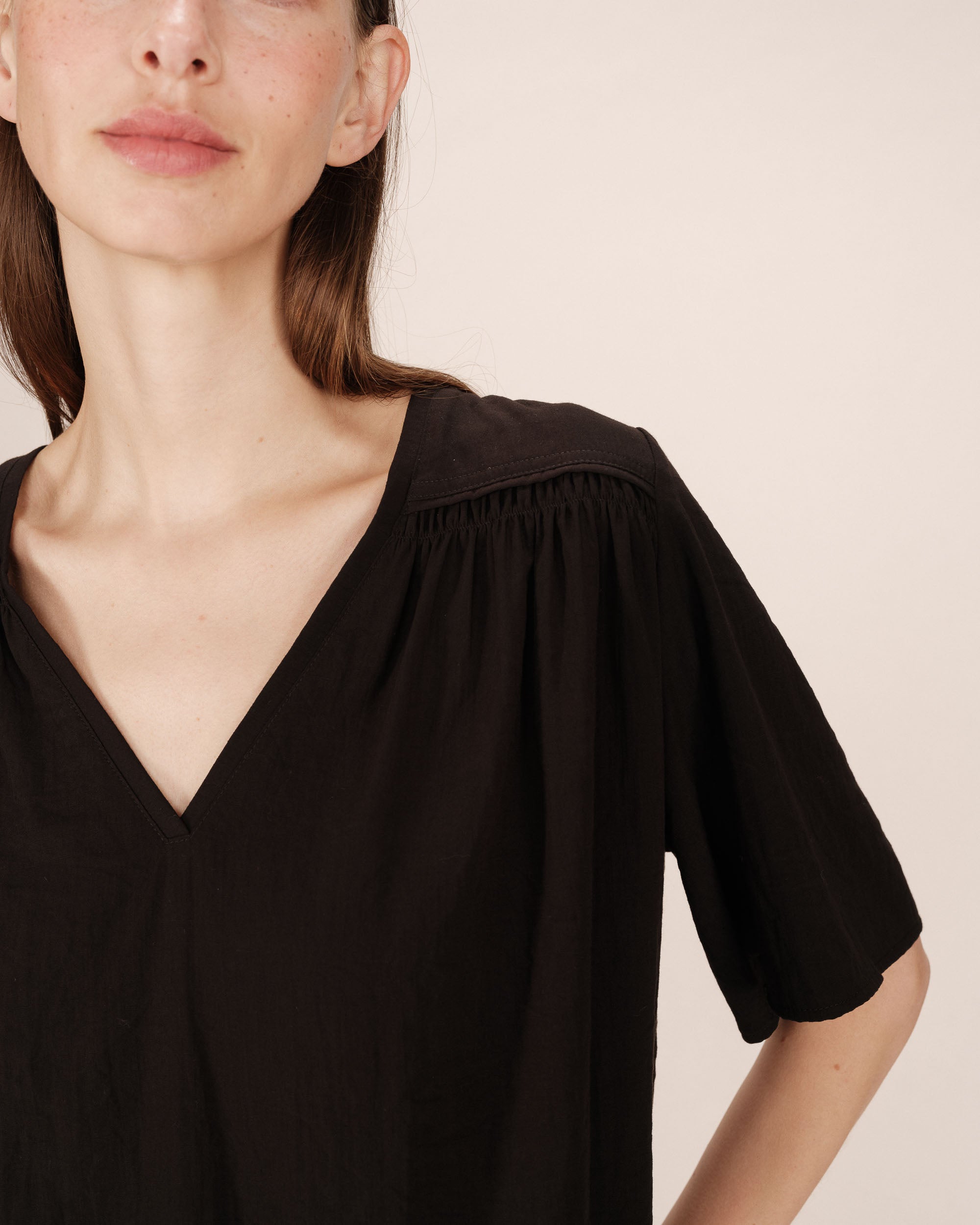 Ruched straight top black Seagal