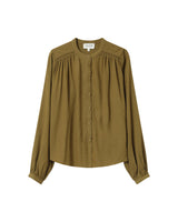 Ruched straight blouse olive Savannah