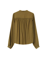 Ruched straight blouse olive Savannah
