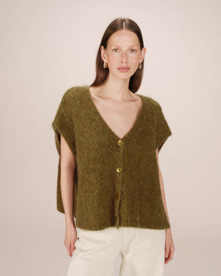 CARDIGAN OLIVE SAVANT