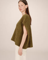 Wool and alpaca cardigan olive Savant
