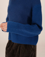 Wool boxy sweater cobalt blue Sagan