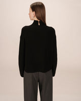 Pull en boxy en laine noir Sagan