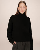 Pull en boxy en laine noir Sagan