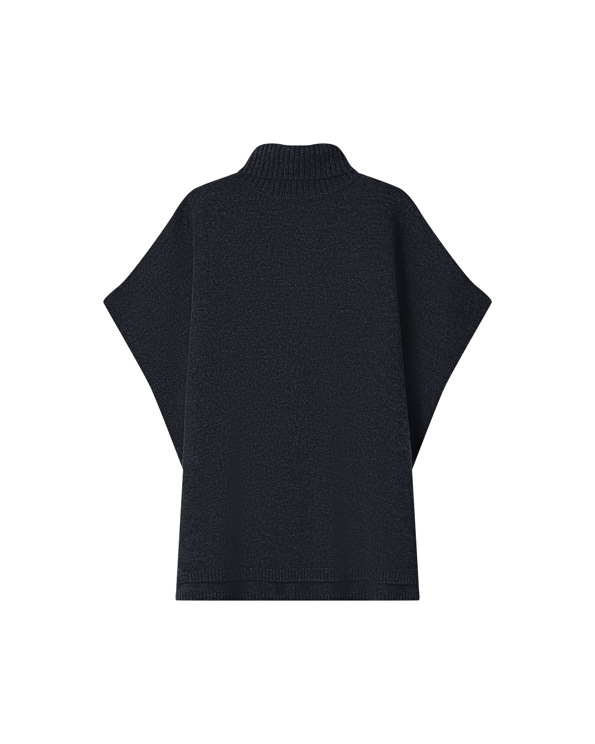 Knit poncho sweater navy Saison