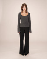 Wool alpaca sweater anthracite Sakura