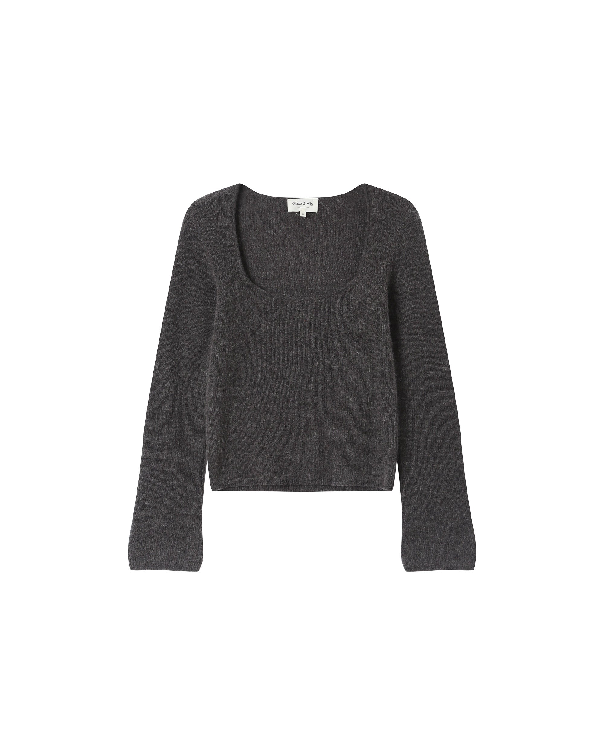 Wool alpaca sweater anthracite Sakura