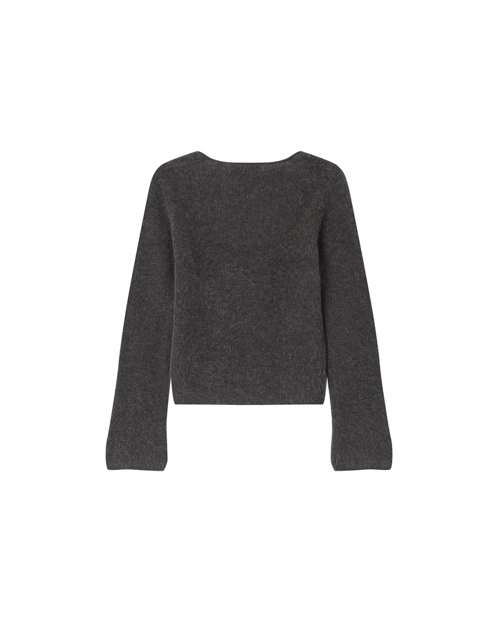 Pull laine et alpaga anthracite Sakura