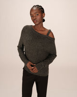 Asymmetrical sweater anthracite Samantha