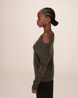 Asymmetrical sweater anthracite Samantha