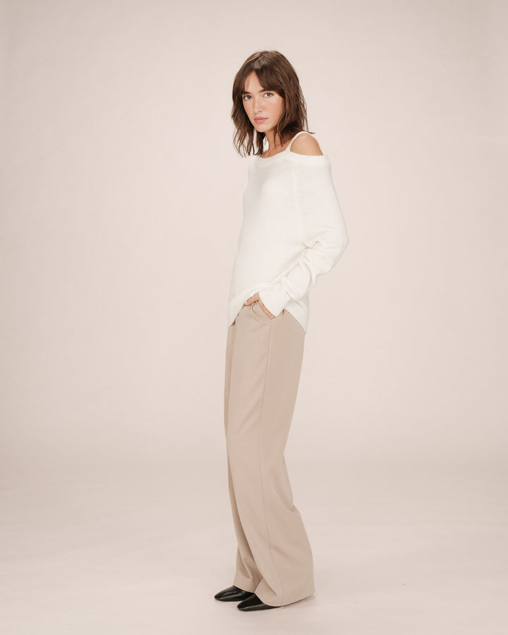 Pull asymetrique ivoire Samantha