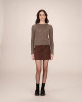 Pull torsade en laine taupe Sabin