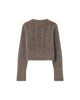 Pull torsade en laine taupe Sabin