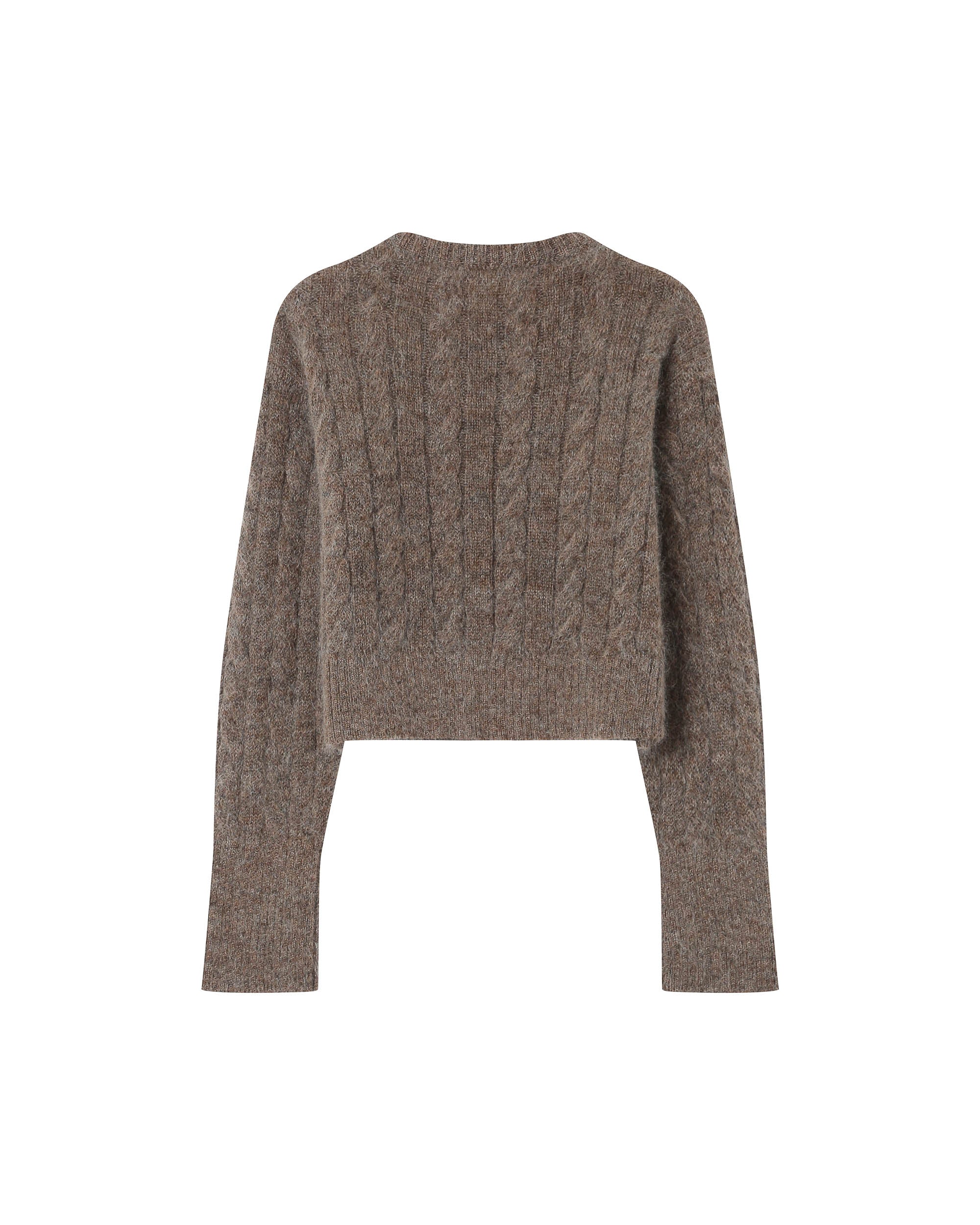Pull torsade en laine taupe Sabin