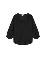 Blouse droite fluide noir Solo
