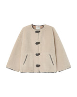 Oversized shearling coat ecru Simon
