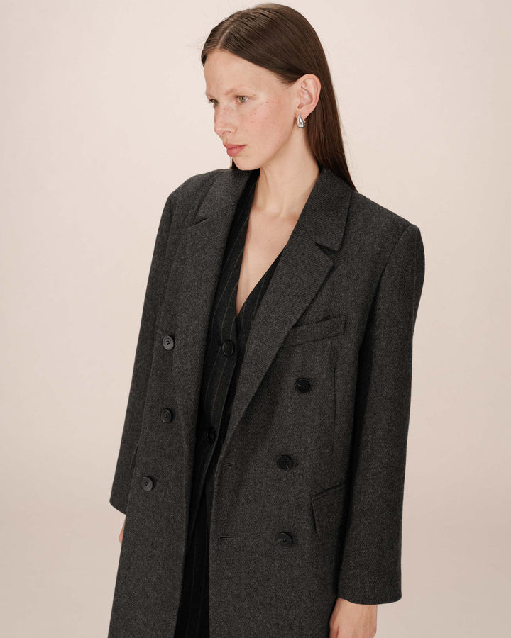 Manteau en laine anthracite Smith