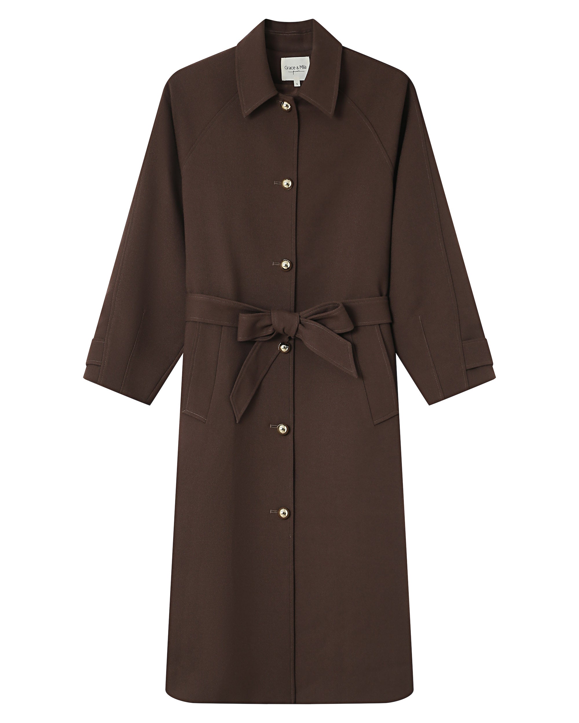 Long trench coat chocolatee Scott