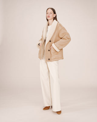 MANTEAU BEIGE ROSE SWAN