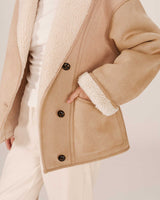 Suede coat beige pink Swan