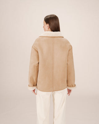 MANTEAU BEIGE ROSE SWAN