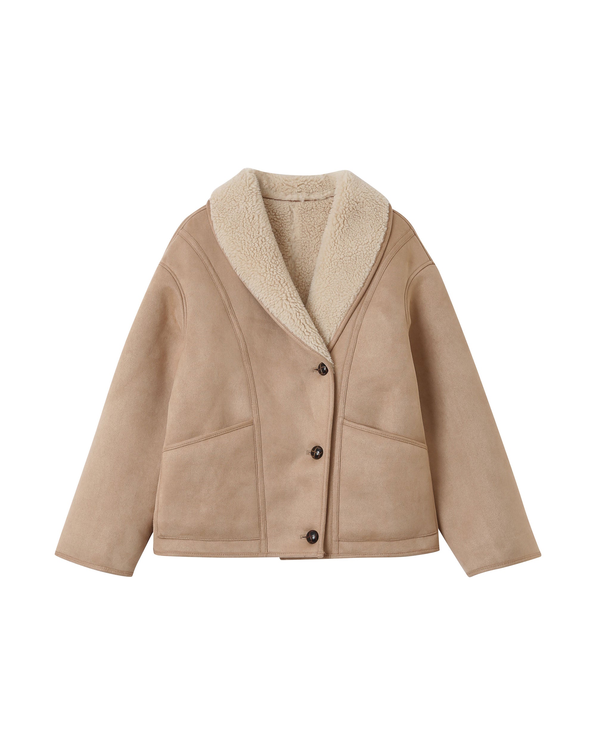Suede coat beige pink Swan
