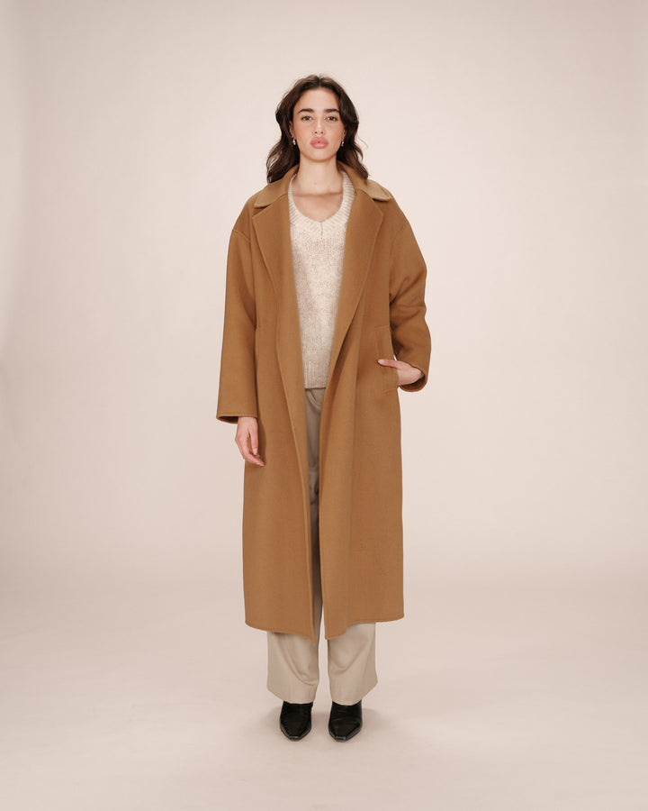Manteau en laine camel Stone