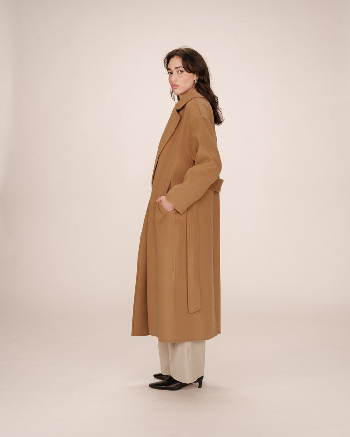 Manteau en laine camel Stone