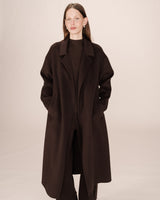Wool coat chocolat Stone