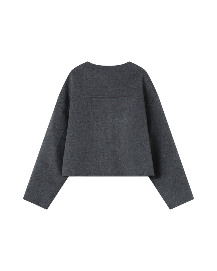 Veste boxy en laine anthracite Stomy