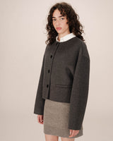 Boxy wool jacket anthracite Stomy