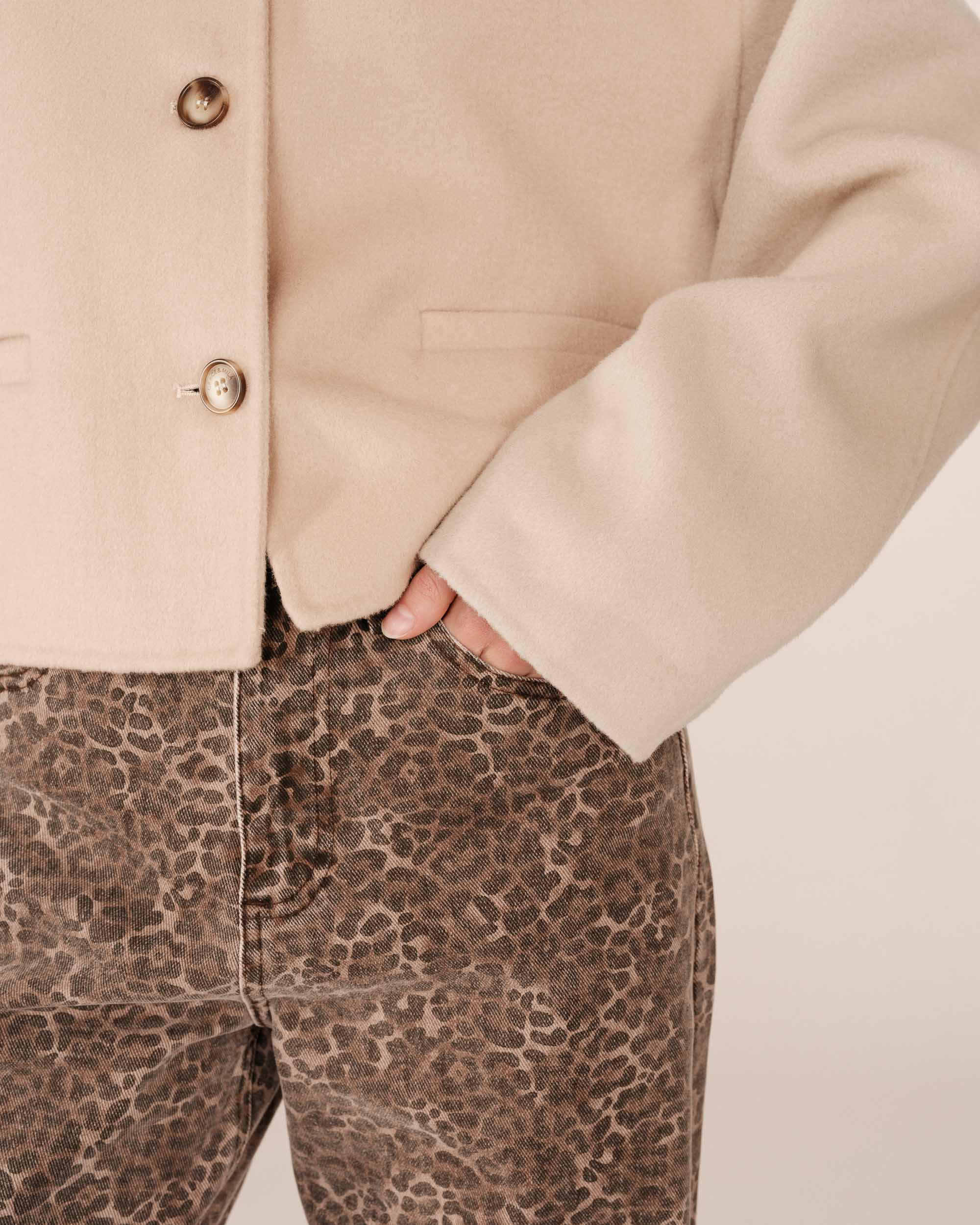 Boxy wool jacket greige Stomy