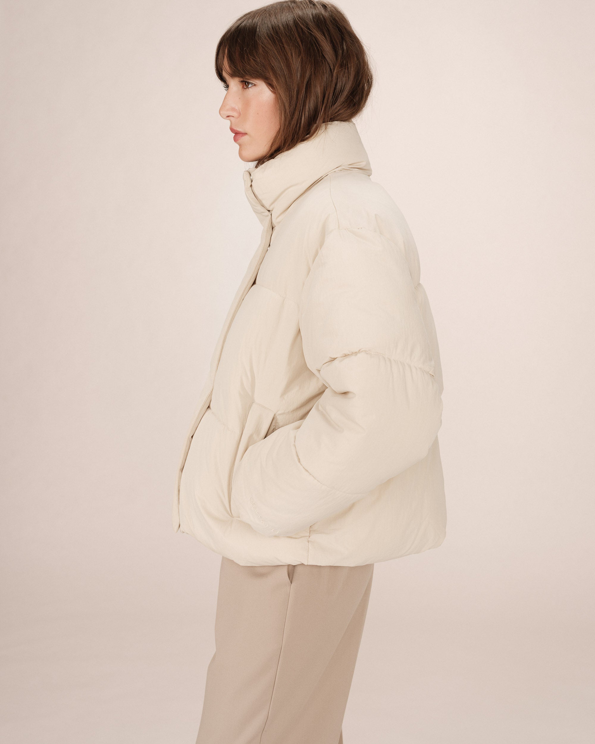 Short padded jacket beige Sonic