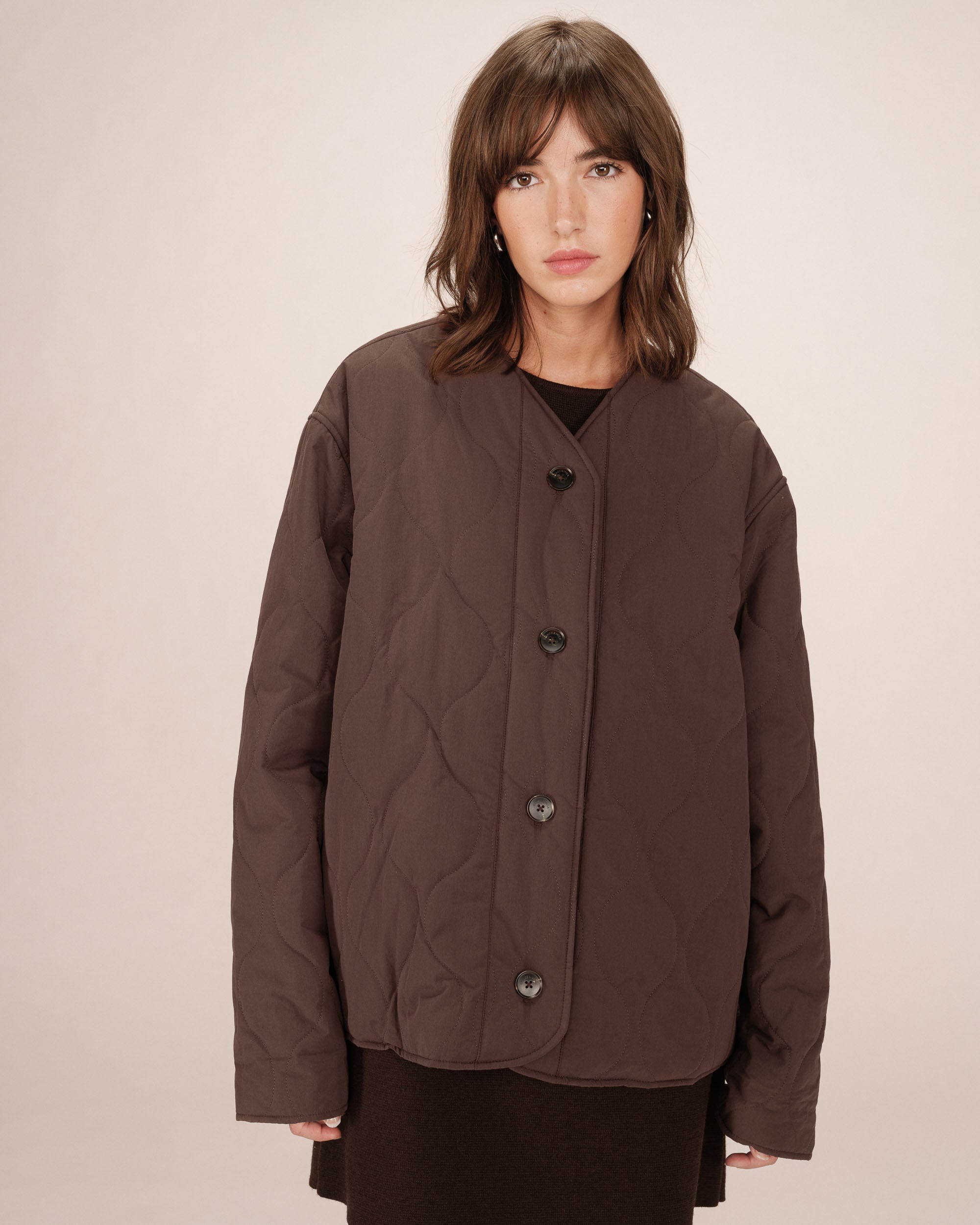 Quilted padded jacket chocolatee Shania